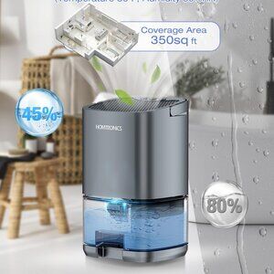 Dehumidifiers for Home, Homtronics 35 OZ/ 350 Sq.Ft Small Dehumidifiers for room